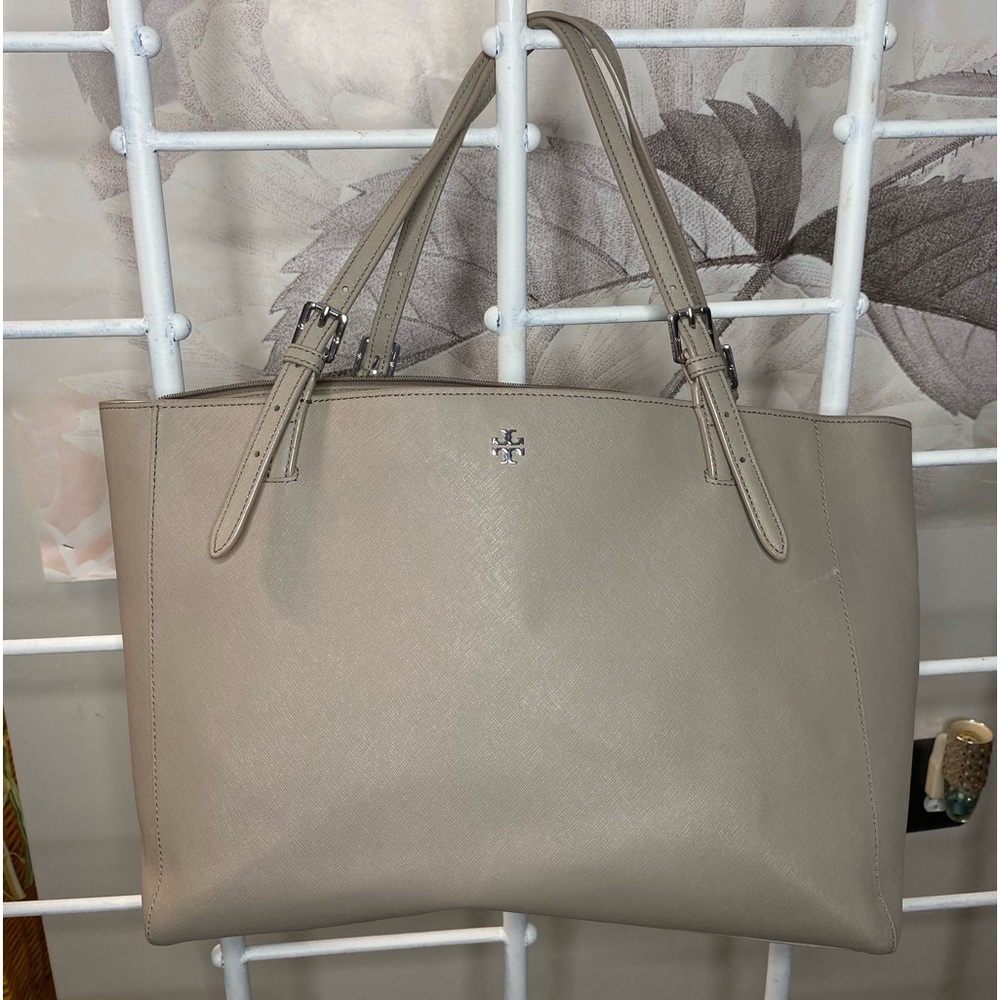 Tory Burch leather computer tote bag